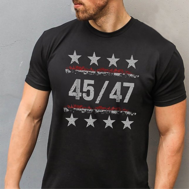 Camiseta 45 47 Trump venceu Presidente EUA Flag MAGA (Criador carregado)