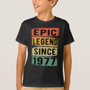 Camiseta 45 Anos De Idade Dia 1977 Legenda Epic 45. º Anive