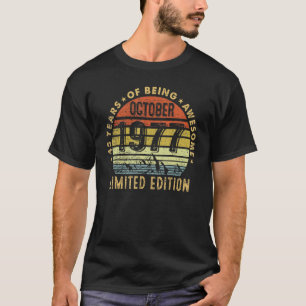 Camiseta 45 anos de idade incrível desde outubro de 1977 45