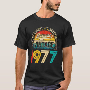 Camiseta 45 Anos De Idade Vintage 1977 Edição Limitada 45