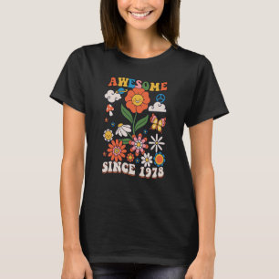 Camiseta 45 anos é incrível desde 1978 Groovy Retro 45th B