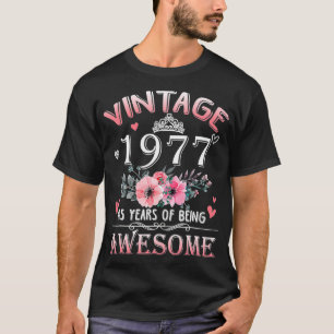 Camiseta 45 Anos Feitos Na Vintage Em 1977 45º Aniversário