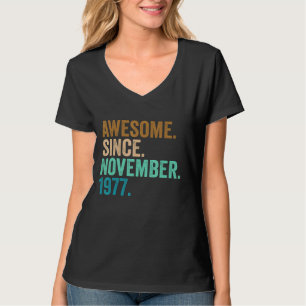 Camiseta 45 anos Presentes Incríveis Desde novembro de 1977