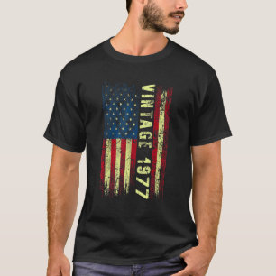 Camiseta 45 anos Vintage 1977 American Flag 45th Birth