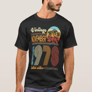 Camiseta 45 anos Vintage aniversário novembro 1978 Mulheres