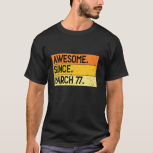 Camiseta 45 De Março, Aniversário De 45 Anos, Vintage 1977 
