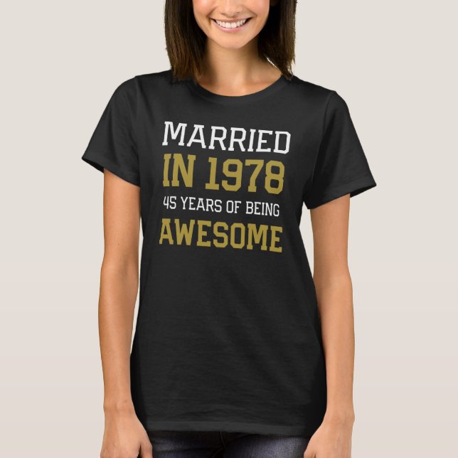 Camiseta 45th Anniversary for Men Married In 1978 Couples H (Frente)