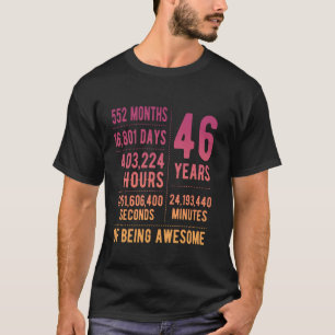 Camiseta 46º aniversário Homens Mulheres Engraçadas 46 anos