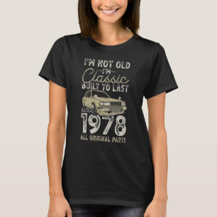 Camiseta 46.º aniversário desde 1978 Carro clássico de 46 a
