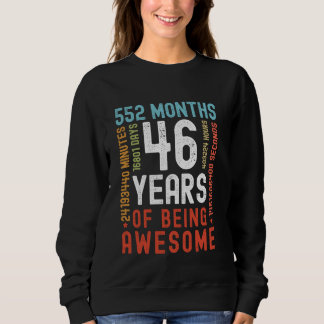 Camiseta 46 Anos 552 Meses De Ser Incrível Engraçado 46 Bi