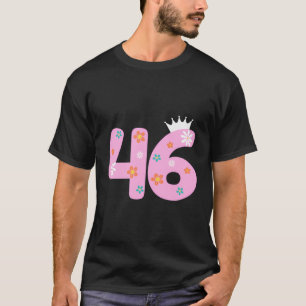 Camiseta 46 Anos Mulheres De Aniversário Flores Suas 46T