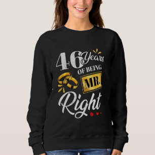 Camiseta 46 Anos Sendo O Sr. Certo, Engraçado Casal Casando