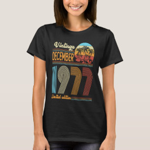 Camiseta 46 anos Vintage aniversário dezembro 1977 Mulheres