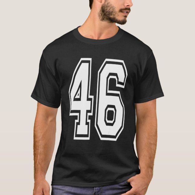 Camiseta 46 Número da Faculdade de Aniversário (Frente)