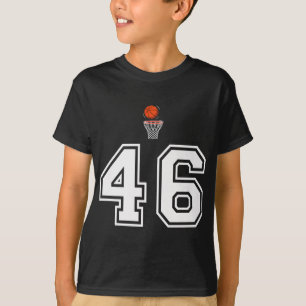Camiseta 46 Números de Estilo de Basquete Vintage White Pre