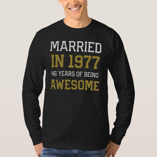Camiseta 46th Anniversary for Men Married In 1977 Couples H (Frente)