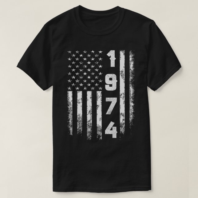 Camiseta 47º Aniversário da América Bandeira Legenda de uma (Frente do Design)
