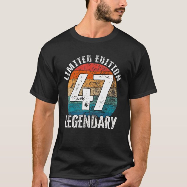 Camiseta 47º aniversário Vintage Legendary Bday (Frente)