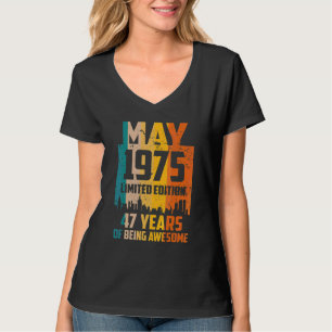 Camiseta 47. º aniversário 47 anos incrível desde maio de 1
