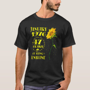 Camiseta 47. º aniversário de 47 anos Nascer de girassol Ja