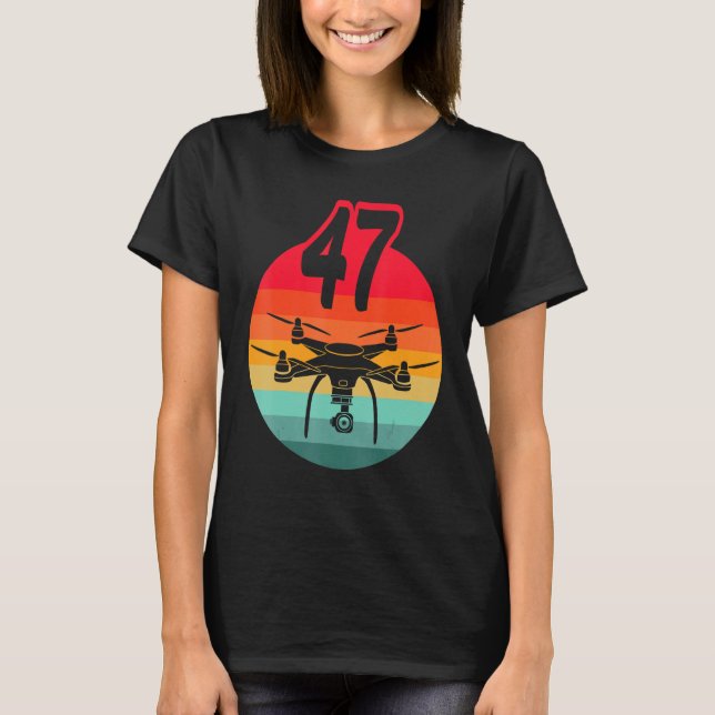 Camiseta 47.º Aniversário I - Drones com controle remoto re (Frente)