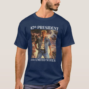 Camiseta 47.º Presidente Trump Retro Inauguração Dia 2025