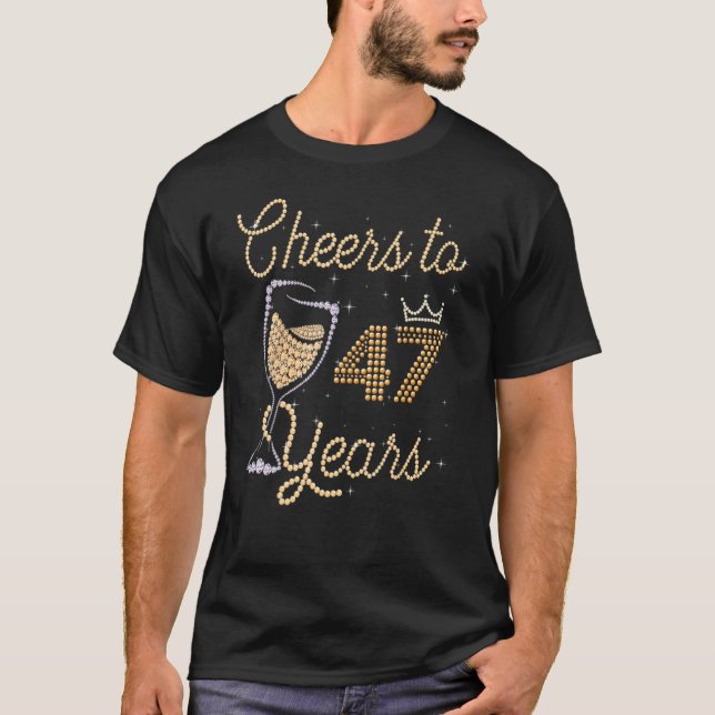 Camiseta 47 Anos 1975 47º Aniversário Para As Mulheres (Frente)