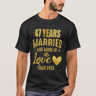 Camiseta 47 anos de casamento, 47.o casal de aniversário de