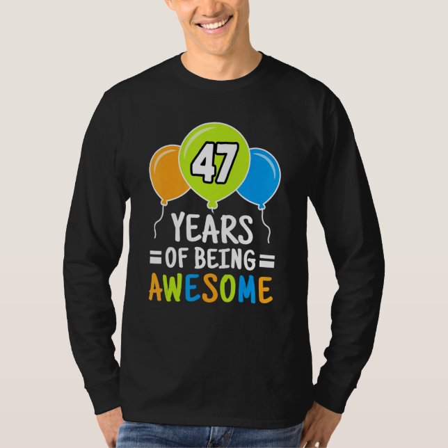 Camiseta 47 Anos De Espantoso 47.º Balão De Aniversário (Frente)