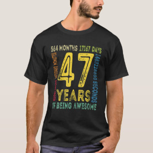 Camiseta 47 Anos De Idade 47 Anos Mulheres De Aniversário P