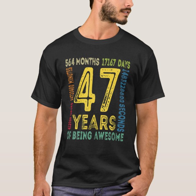Camiseta 47 Anos De Idade 47 Anos Mulheres De Aniversário P (Frente)