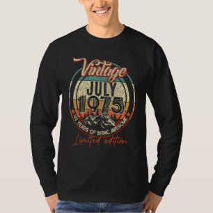 Camiseta 47 Anos De Vintage Incrível Julho De 1975