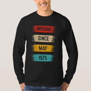 Camiseta 47 anos é incrível desde maio de 1975 47º aniversá
