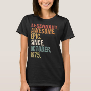 Camiseta 47 anos Engraçado Incrível desde outubro de 1975 4