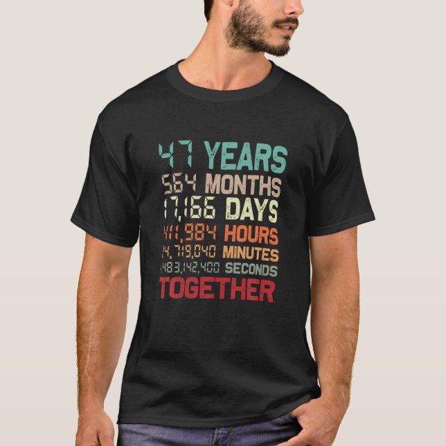 Camiseta 47 Anos Juntos Casal Correspondente A 47.ª Nona Ca (Frente)