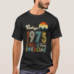 Camiseta 47 anos Vintage 1975 47º aniversário Homens Mulher