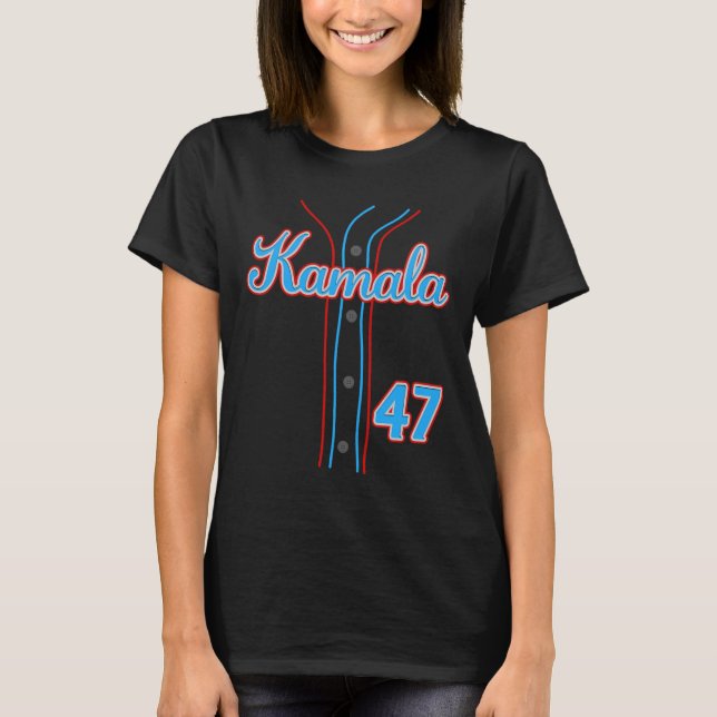 Camiseta 47 Baseball Jersey Shirt Team Kamala Para Presiden (Frente)