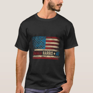 Camiseta 47 Para O Presidente Americano Flag Kamala Harris