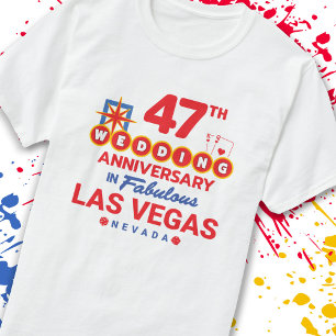 Camiseta 47th Wedding Anniversary Couples Las Vegas Trip