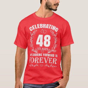 Camiseta 48º aniversário de casamento bonito para Casais ca