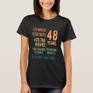 Camiseta 48º aniversário Homens Mulheres Engraçadas 48 anos