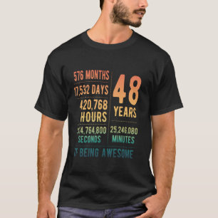 Camiseta 48º aniversário Homens Mulheres Engraçadas 48 anos