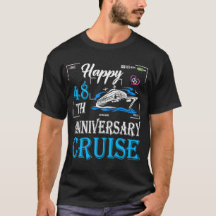 Camiseta 48.º aniversário de casamento Feliz 48.º aniversár