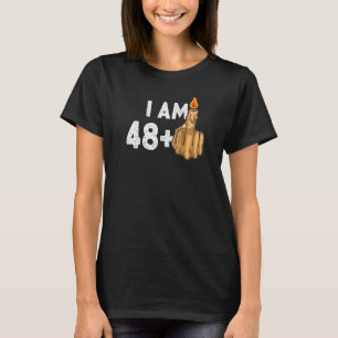 Camiseta 48+1 Dedo Médio 49º Aniversário Provocativo