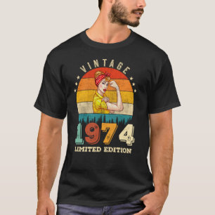Camiseta 48 anos 1974 Vintage 48º aniversário oferece mulhe