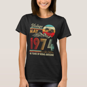 Camiseta 48 anos 48. Aniversário da Decoração maio de 1974