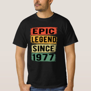Camiseta 48 Anos De Idade Dia 1977 Legenda Epic 48º Anivers