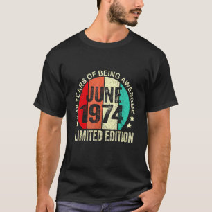Camiseta 48 anos de idade junho de 1974 48º aniversário