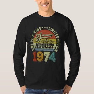 Camiseta 48 anos é incrível desde agosto de 1974 48º nascim