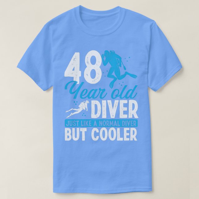 Camiseta 48 Anos Mergulhando Mergulhador Snorkel 48 Anivers (Frente do Design)